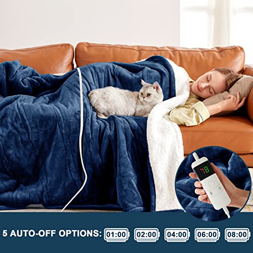 Electric Heated Throw Blanket, Available All Sizes Heating Level Fast Heating Blanket with Dual Control,5 Timer Auto Off