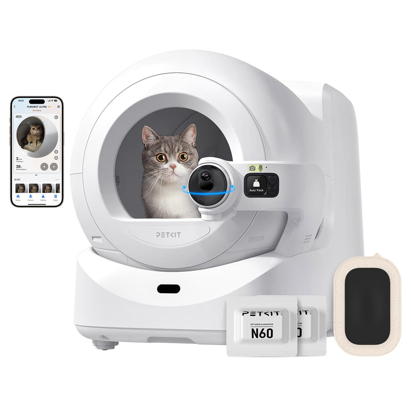 RoboCat Ultra Self-Packing & AI-Powered Camera Automatic Cat Litter Box, 5G WiFi Self Cleaning Cat Litter Box, True Hands-Free Auto Scooping Cat Litter Box