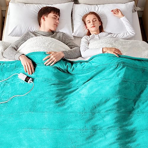 Electric Heated Throw Blanket, Available All Sizes Heating Level Fast Heating Blanket with Dual Control,5 Timer Auto Off