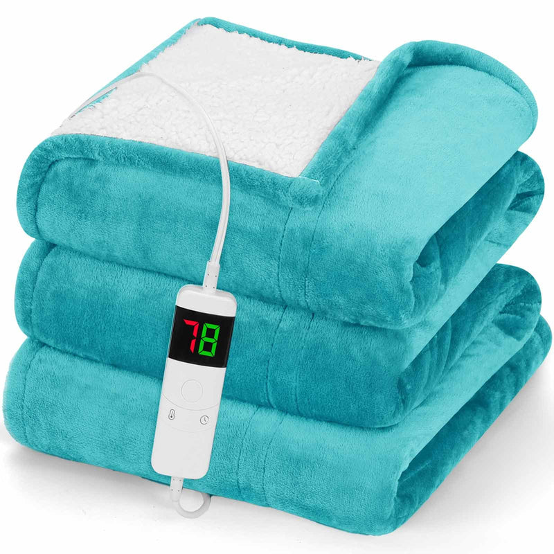 Electric Heated Throw Blanket, Available All Sizes Heating Level Fast Heating Blanket with Dual Control,5 Timer Auto Off