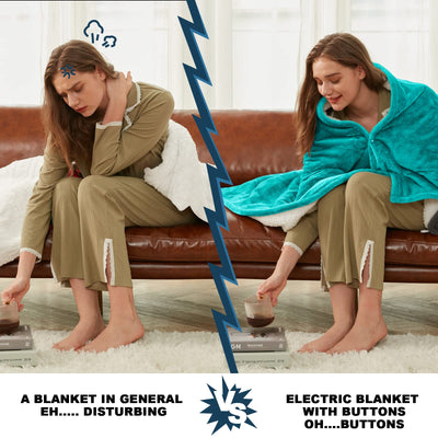 Electric Heated Throw Blanket, Available All Sizes Heating Level Fast Heating Blanket with Dual Control,5 Timer Auto Off