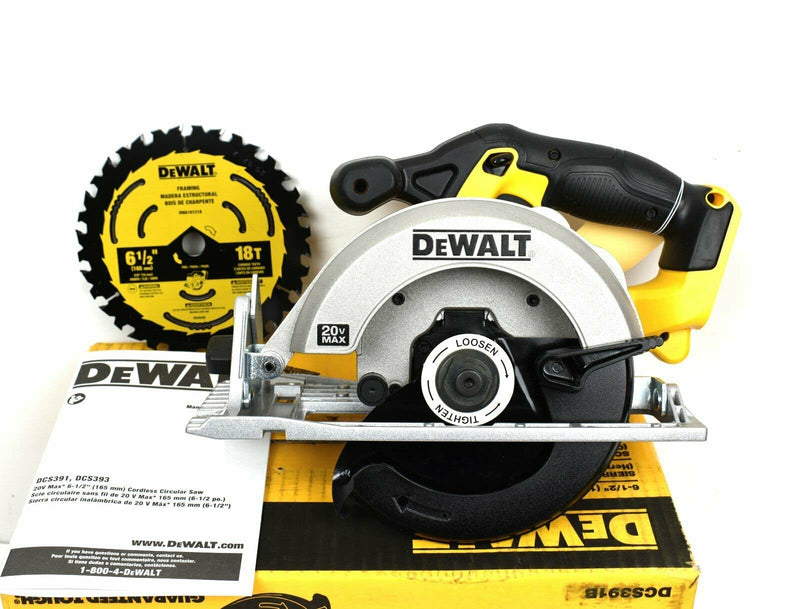 DEWALT 20V MAX Circular Saw, 6-1/2-Inch Blade,  0-50 Degree Bevel Capability, Bare Tool Only