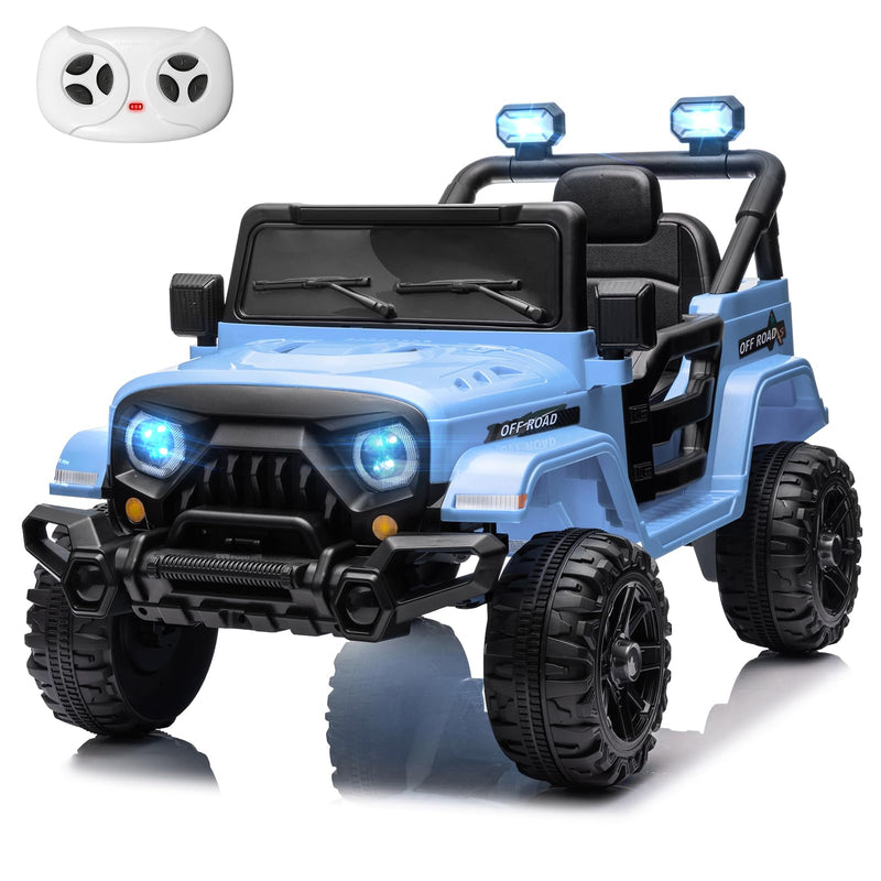 Electric Ride on Truck Car Remote Control, Twin 35W Motors 3.5MPH Max Speed, Bluetooth USB Music Player, 4 Wheels Suspension LED Lights Safety Belt, Gift for Boy & Girl-Rosy