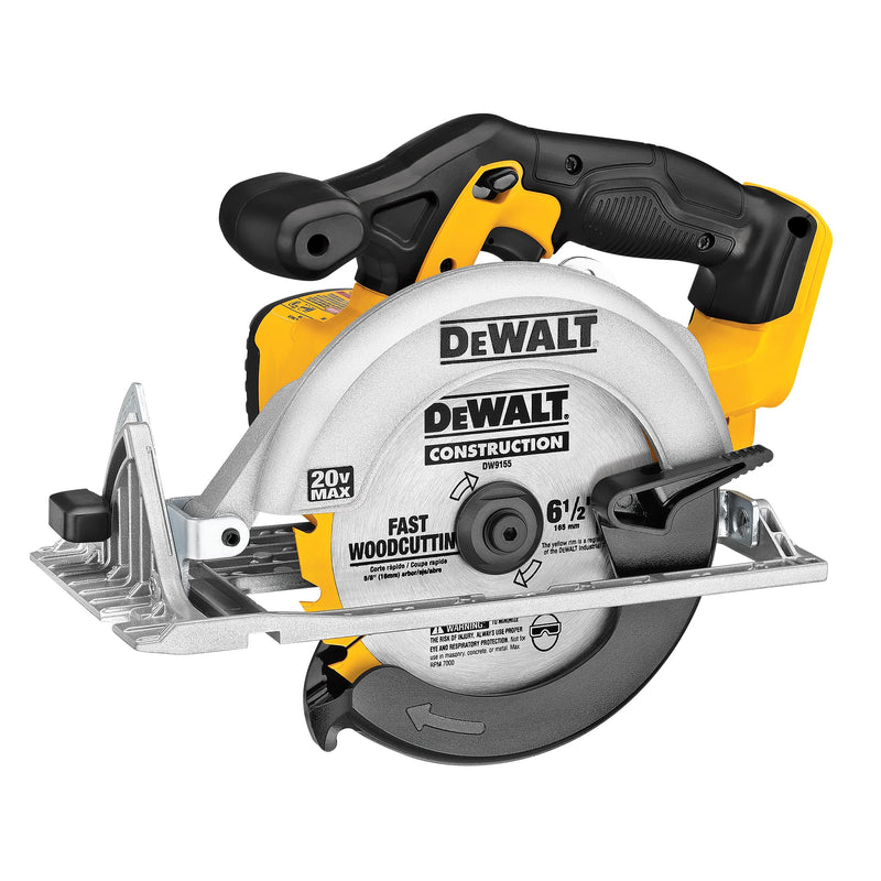 DEWALT 20V MAX Circular Saw, 6-1/2-Inch Blade,  0-50 Degree Bevel Capability, Bare Tool Only