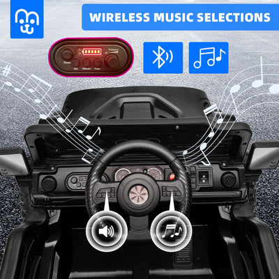 Electric Ride on Truck Car Remote Control, Twin 35W Motors 3.5MPH Max Speed, Bluetooth USB Music Player, 4 Wheels Suspension LED Lights Safety Belt, Gift for Boy & Girl-Rosy