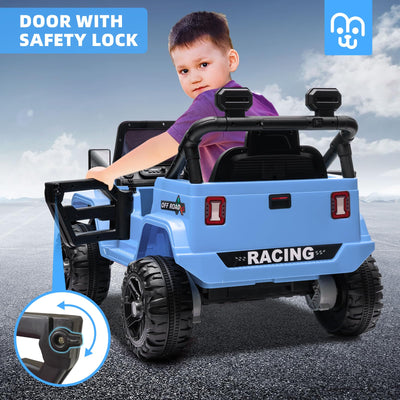 Electric Ride on Truck Car Remote Control, Twin 35W Motors 3.5MPH Max Speed, Bluetooth USB Music Player, 4 Wheels Suspension LED Lights Safety Belt, Gift for Boy & Girl-Rosy