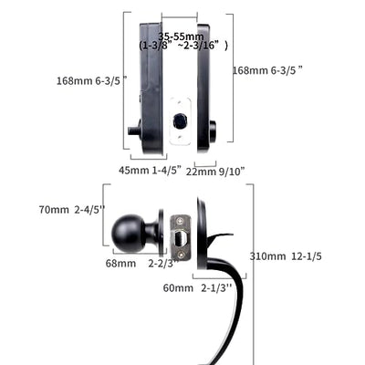 Fingerprint Door Lock with Handles, Keyless Entry Door Lock, Smart Door Lock, Electronic Keypad Deadbolt, Front Door Lock Handle Sets (Silver)