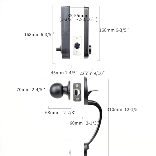 Fingerprint Door Lock with Handles, Keyless Entry Door Lock, Smart Door Lock, Electronic Keypad Deadbolt, Front Door Lock Handle Sets (Silver)