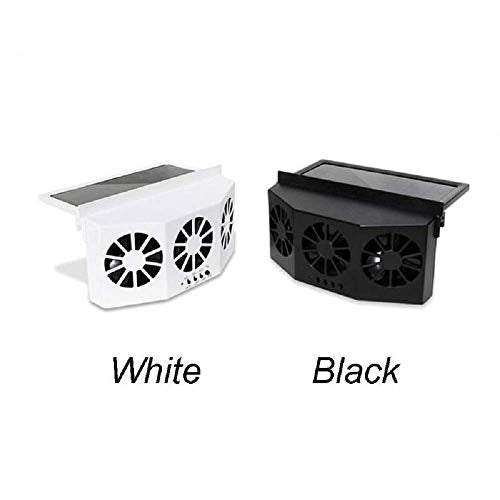 Solar Powered 3 Fan Car Exhaust Fan for Car Radiator Fan, Energy Saving Air Vent Radiator Air Purifiers 2W ABS（Black）