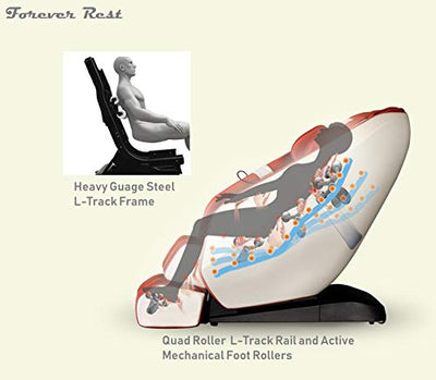 FOREVER REST Our top Performer 2023 FR-6KSL Full Body Massage Chair, SL-Track, 3-Step Stretch, Zero Gravity, Heat, Speakers, Air Massage, Rolling Foot Massage, LCD Remote, Space Saver