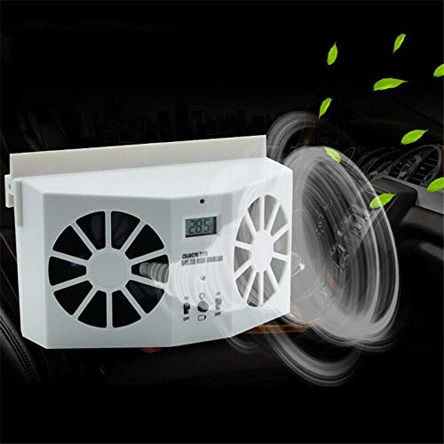 Solar Powered 3 Fan Car Exhaust Fan for Car Radiator Fan, Energy Saving Air Vent Radiator Air Purifiers 2W ABS（Black）