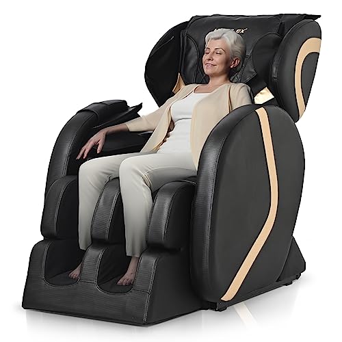 Massage Chair Recliner with Zero Gravity, Full Body Massage Chair with Heating, Air Pressure, Up to 5.7inch, Easy to Use at Home and in The Office, Black