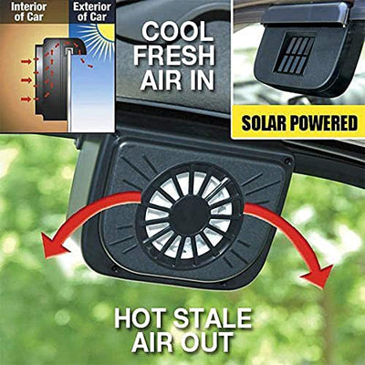 Solar Power Car Auto Air Vent Cool Fan Cooler Ventilation System Fan Exhaust