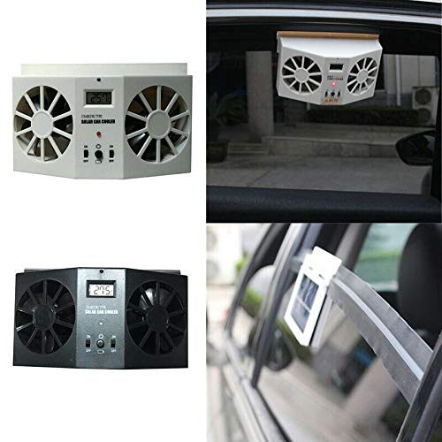 Solar Powered 3 Fan Car Exhaust Fan for Car Radiator Fan, Energy Saving Air Vent Radiator Air Purifiers 2W ABS（Black）