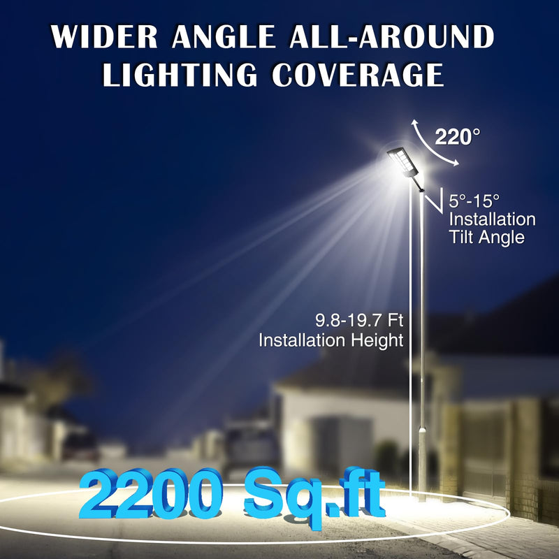 Ilimitado Solar Street Lights Outdoor Waterproof, 6500K 10000LM 448 & 20000LM 1496LEDs Solar Parking Lot Lights Dusk to Dawn, Solar Flood Light Wide Angle Motion Sensor and Remote Control for Area Lighting Yard